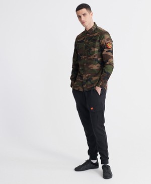 Superdry Core Military Patched Férfi Hosszú Ujjú Ing Camo | HIKTM5672